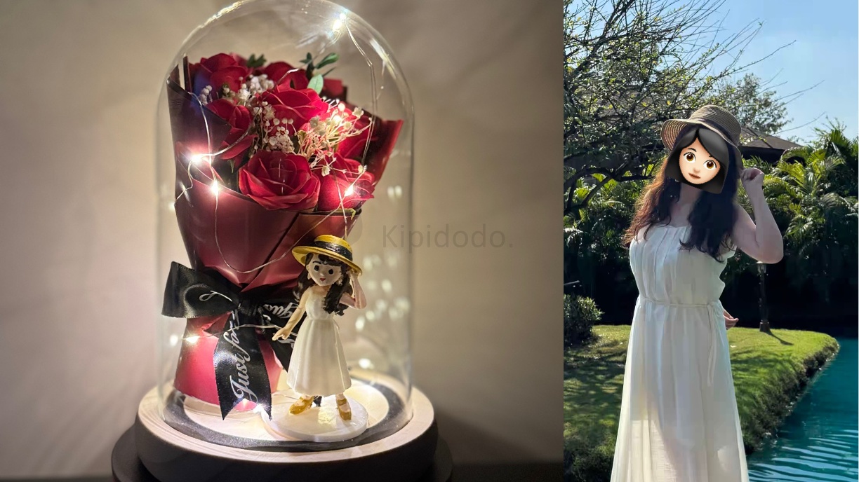 Soap Rose with Customized Cute 3D figure